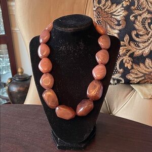 #156 - LIVE Show- Chunky Brown Acrylic Bead Necklace